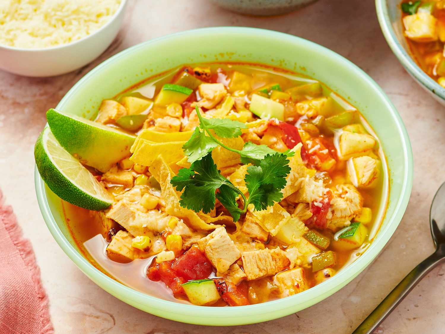 Chicken Tortilla Soup with Charred Corn and Fire-Roasted Tomatoes