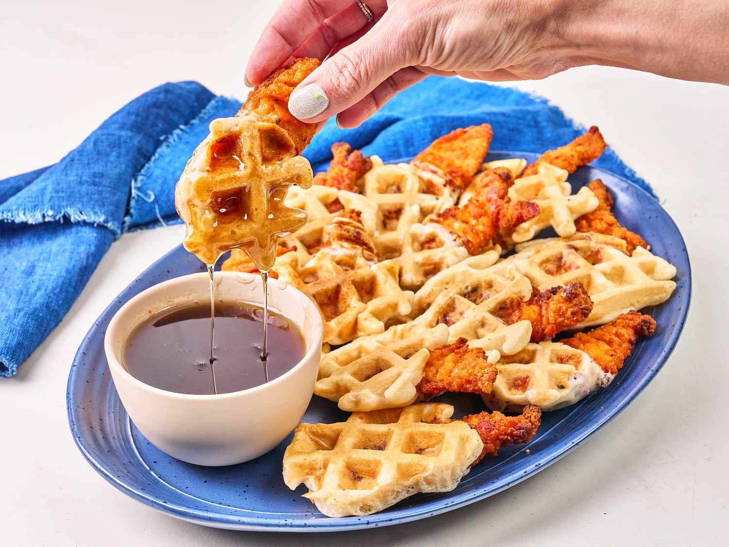 3-Ingredient Chicken and Waffle Bites