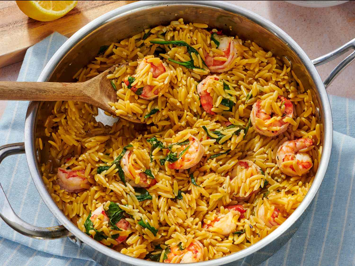 One-Pot Lemon Garlic Shrimp Orzo
