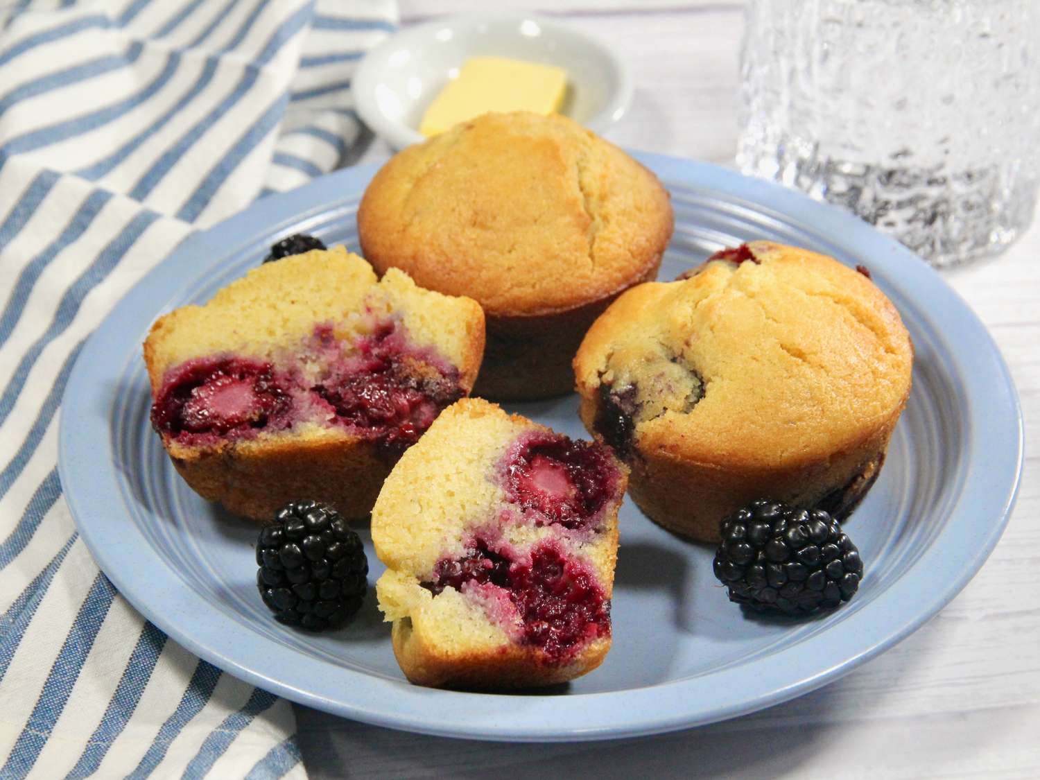 Blackberry Lemon Cornbread Muffins