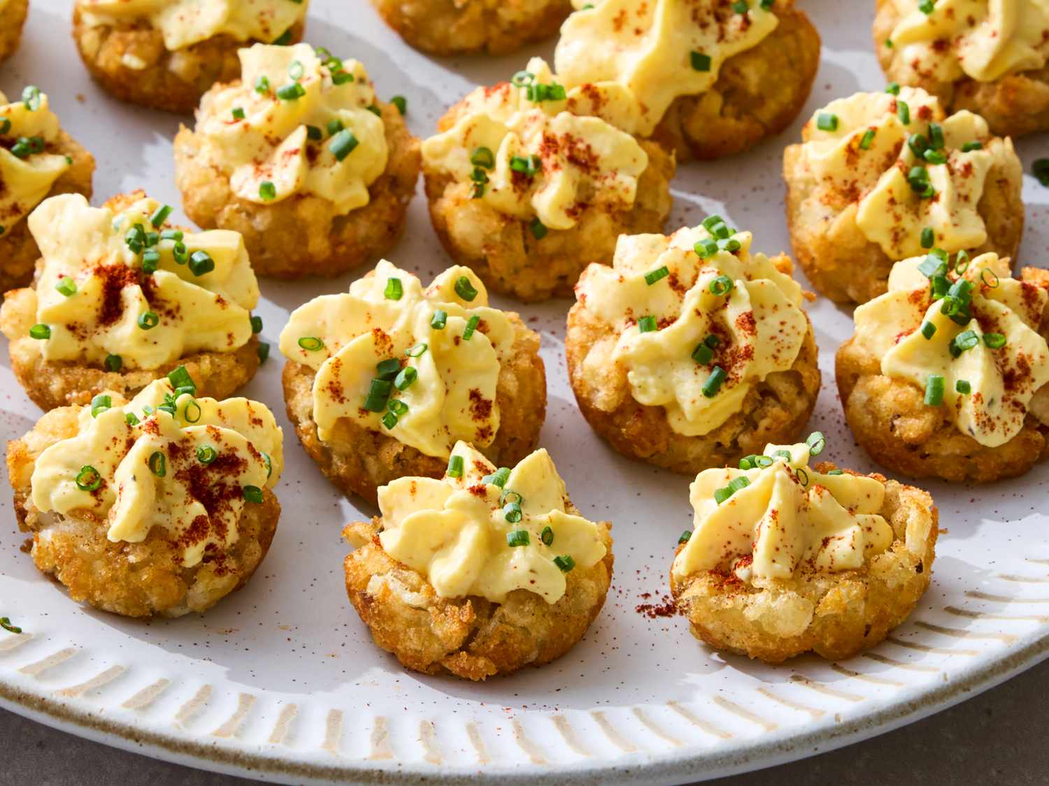Deviled Egg Tater Tot Bites