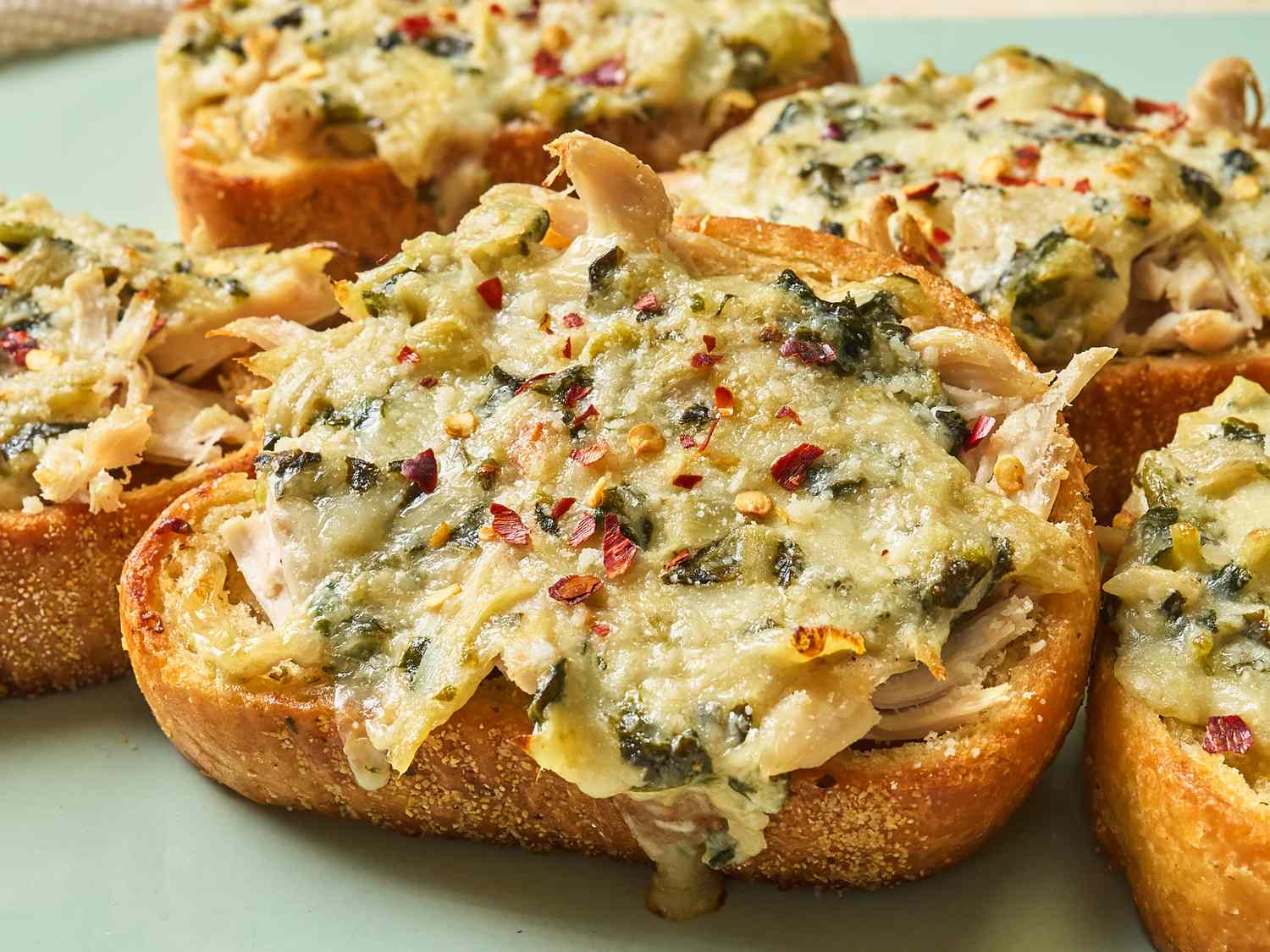 4-Ingredient Spinach Artichoke Chicken Texas Toast