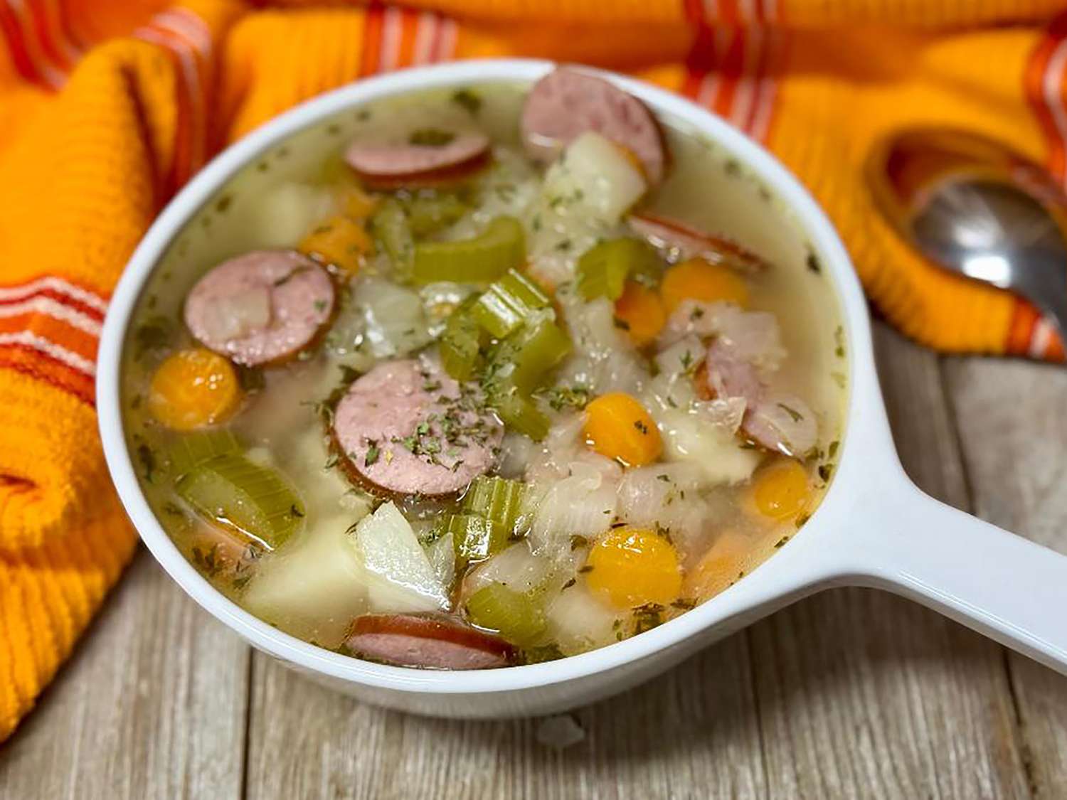 German Potato Soup with Sausage