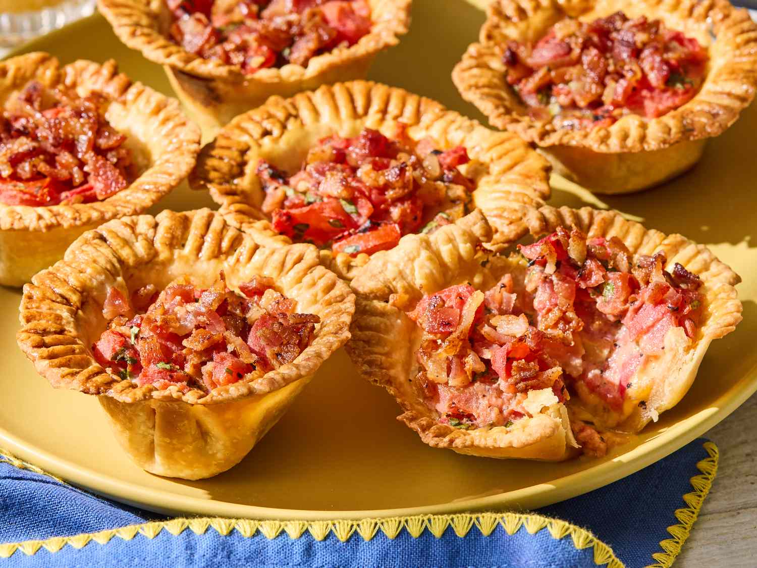 Bacon and Cheddar Tomato Tarts