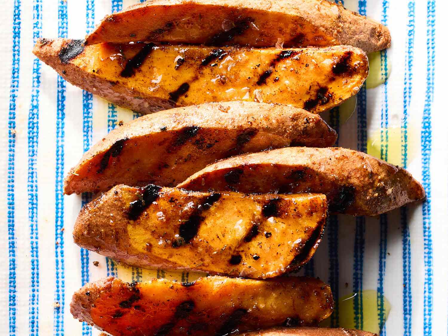 Grilled Jerk Sweet Potato Wedges