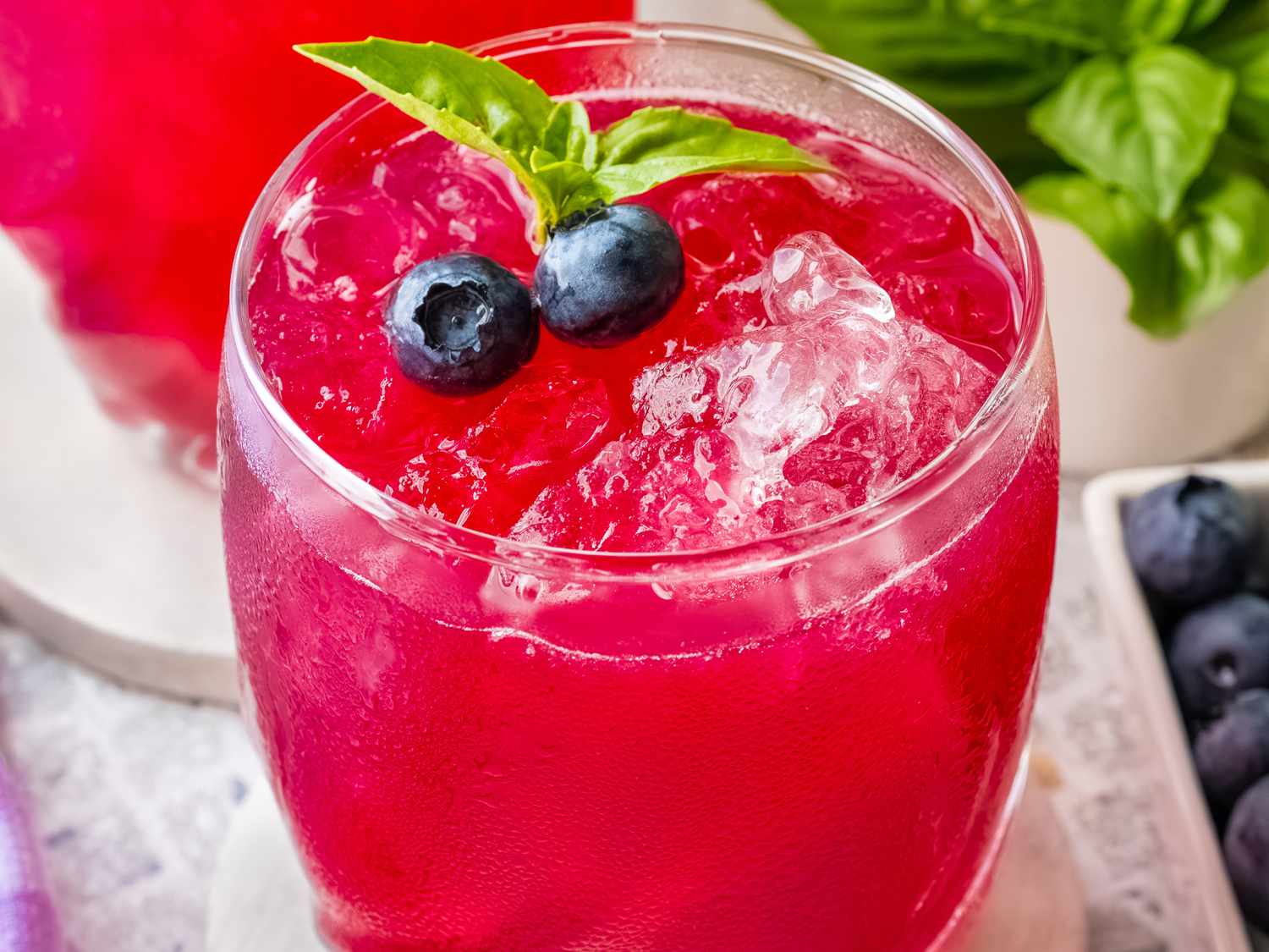 Blueberry and Basil Bourbon Smash
