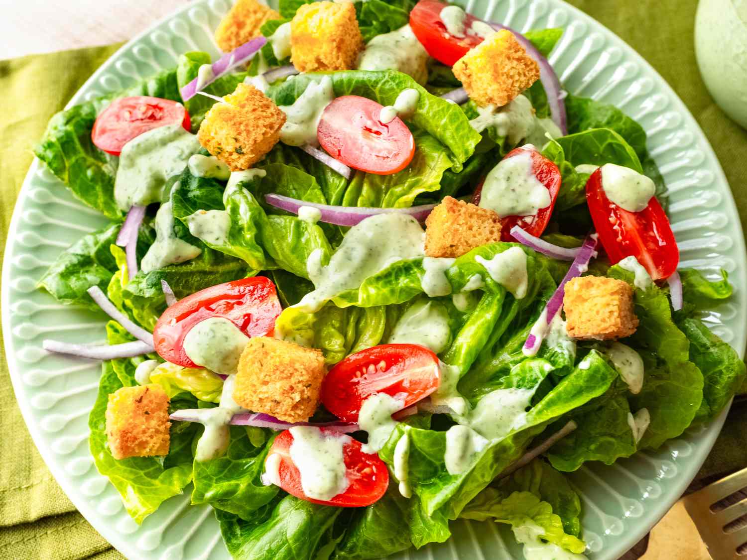Butter Lettuce Salad with Lemon-Garlic Yogurt Dressing