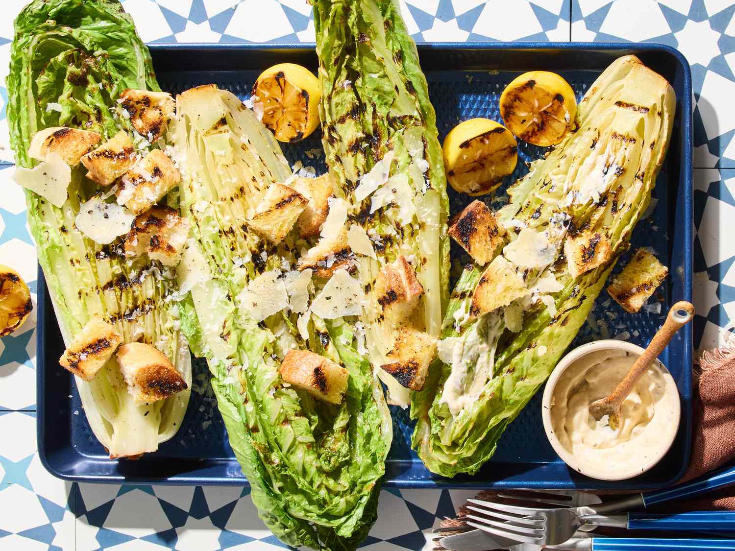 Grilled Romaine Caesar Salad