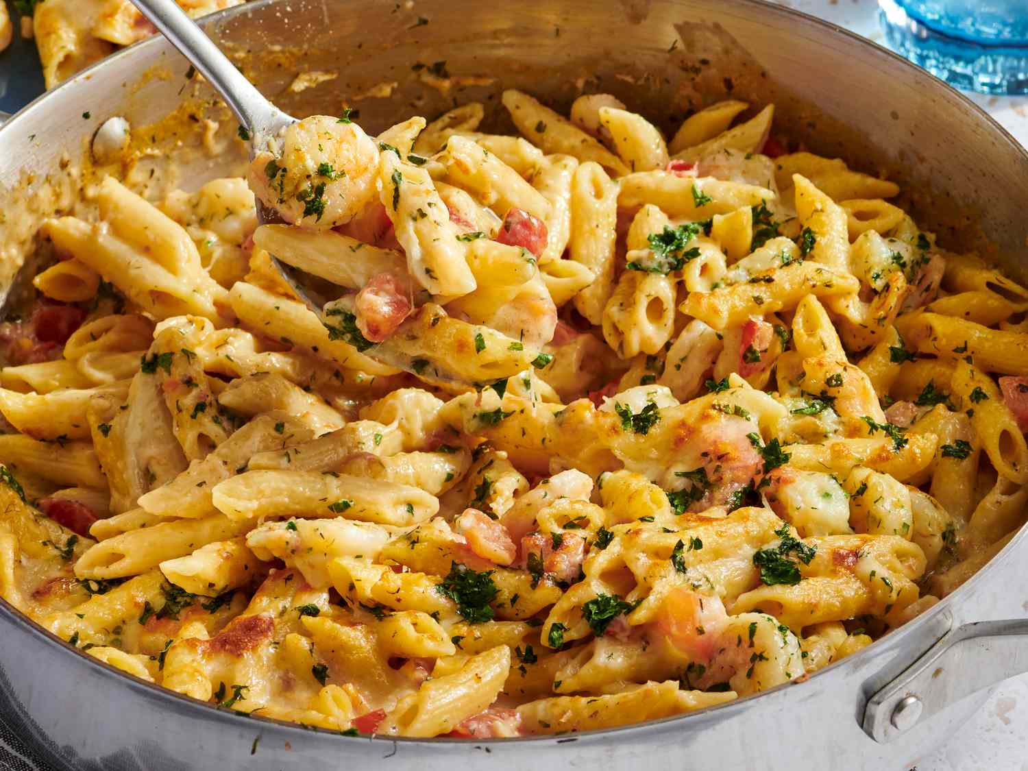 Garlic Shrimp Pasta Bake