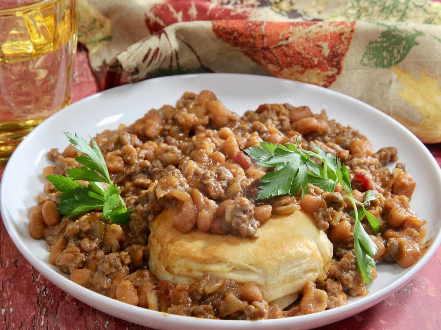 Cowboy Casserole with Biscuits