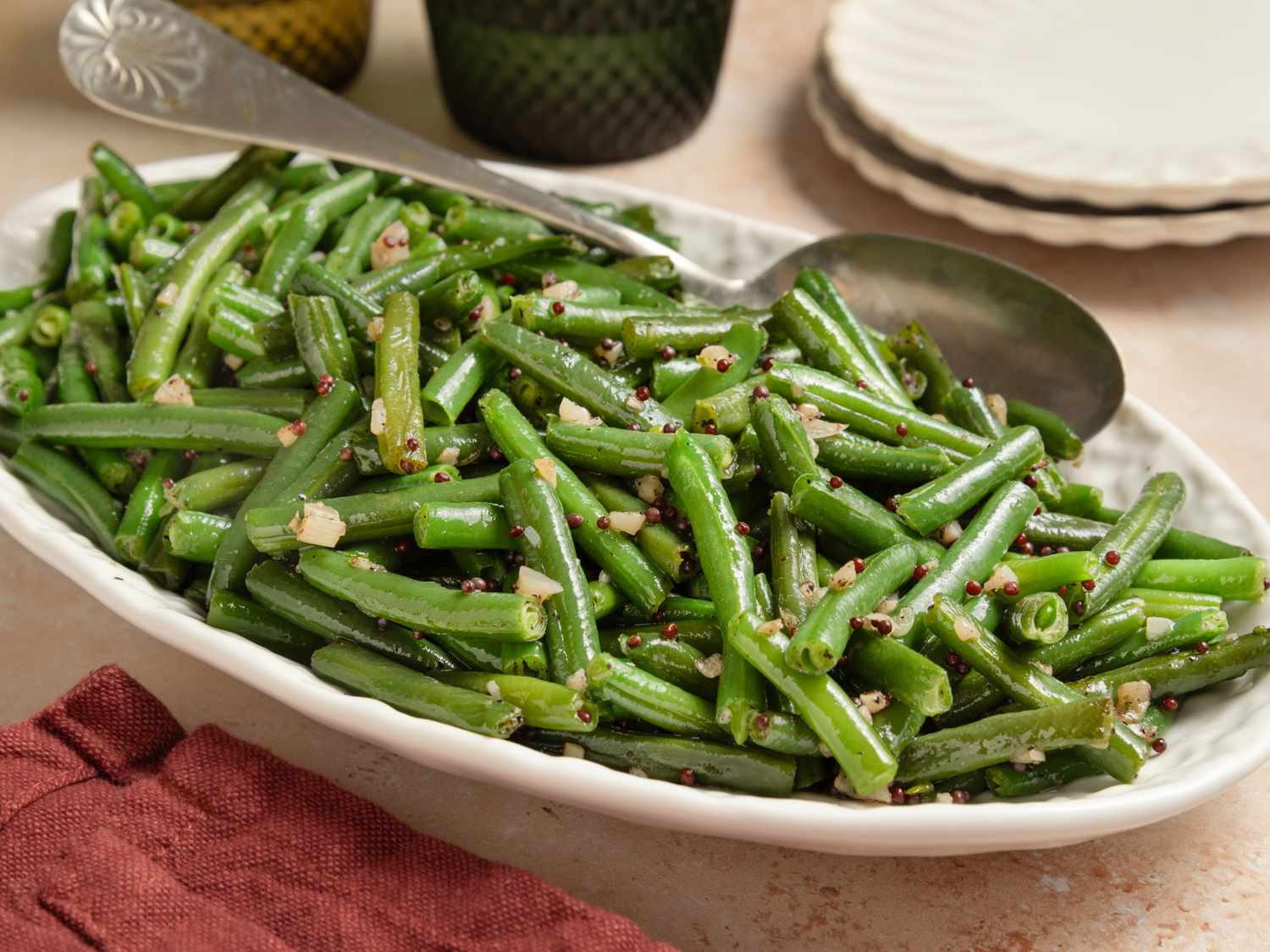 Spicy Indian Green Beans, Gujarati Style