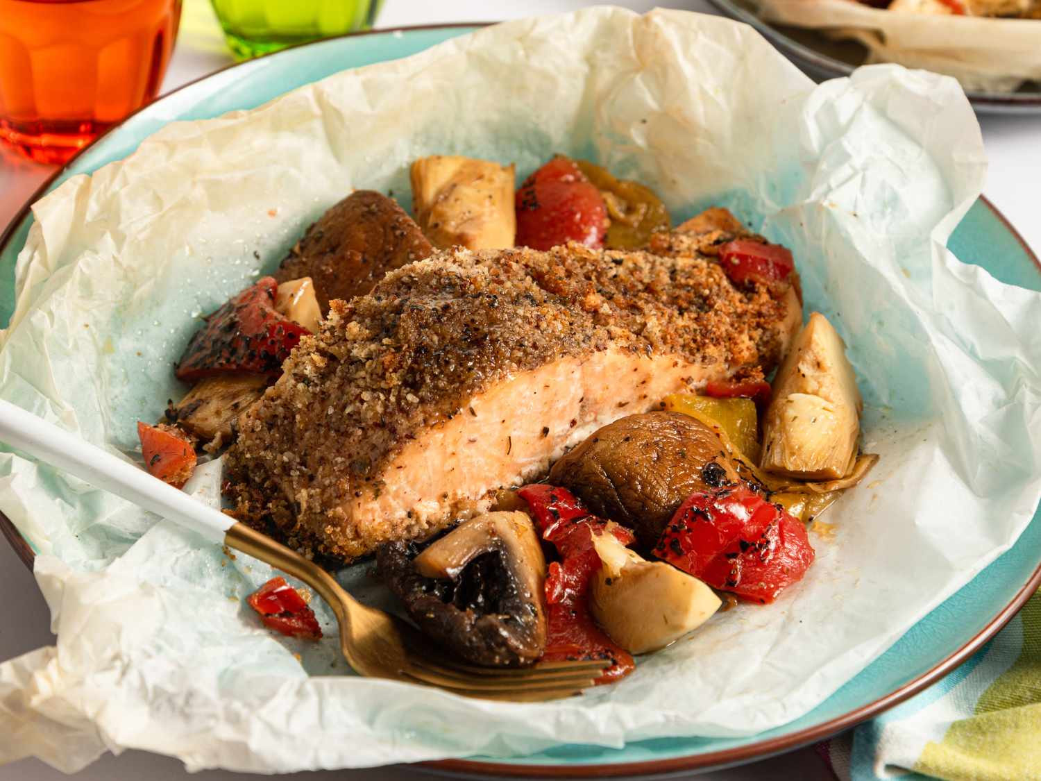 Mediterranean Salmon Baked in Parchment