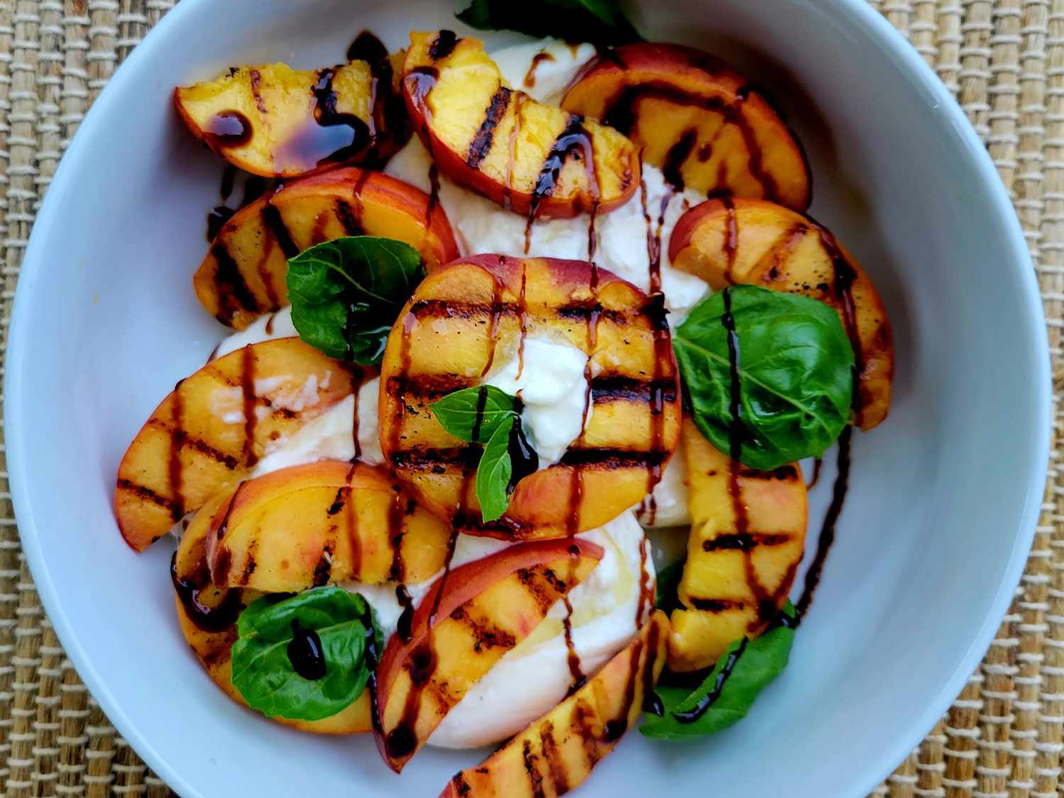 Peach Burrata Caprese